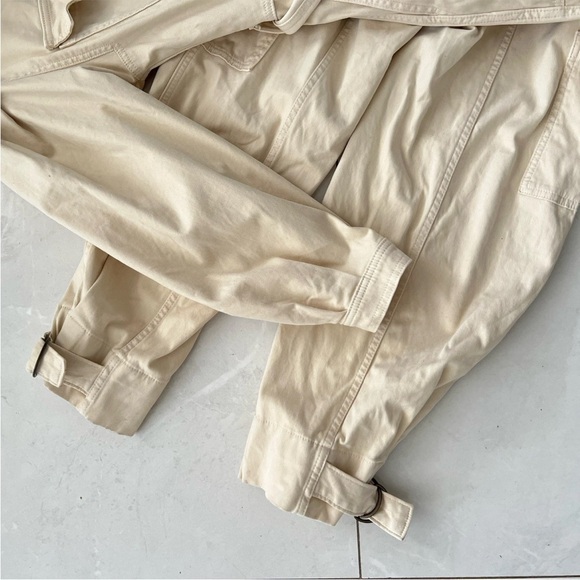 NEW Banana Republic Moleskin Flightsuit Jumpsuit Beige SMALL Womens $190 - Picture 11 of 13